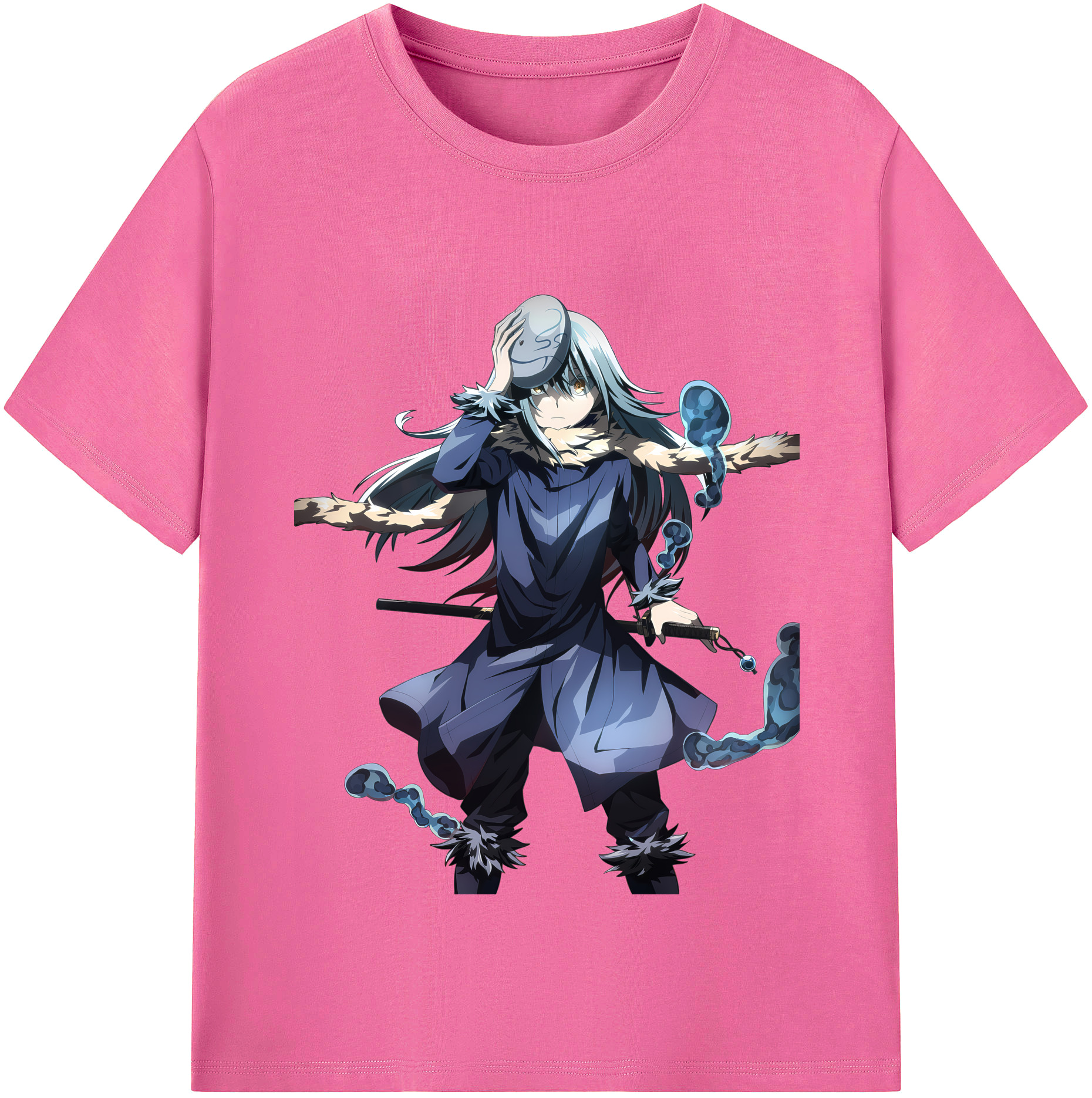 （画像用） 転スラ Regarding Reincarnated to Slime レディースカジュアルプリントTシャツ（綿100％）